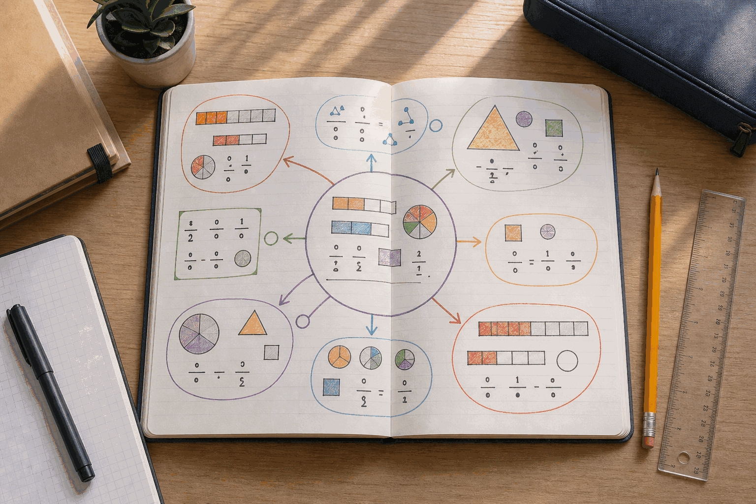 Une carte mentale en maths pour relier les méthodes