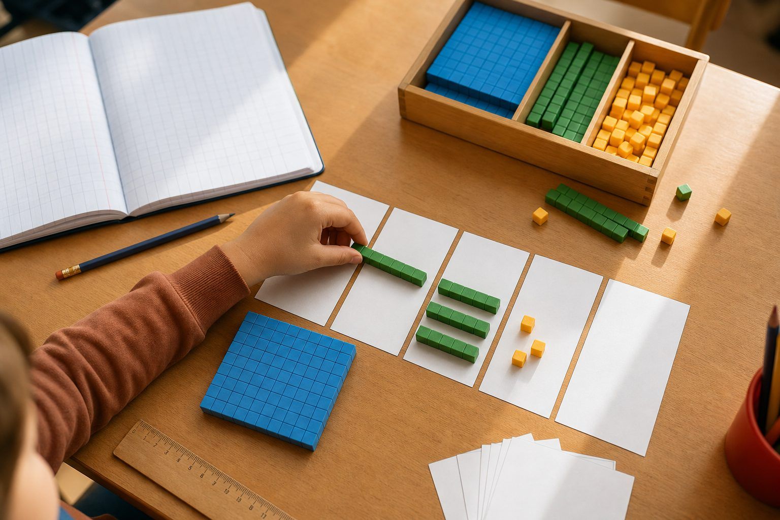 Décomposer avec les fractions décimales et le tableau de numération