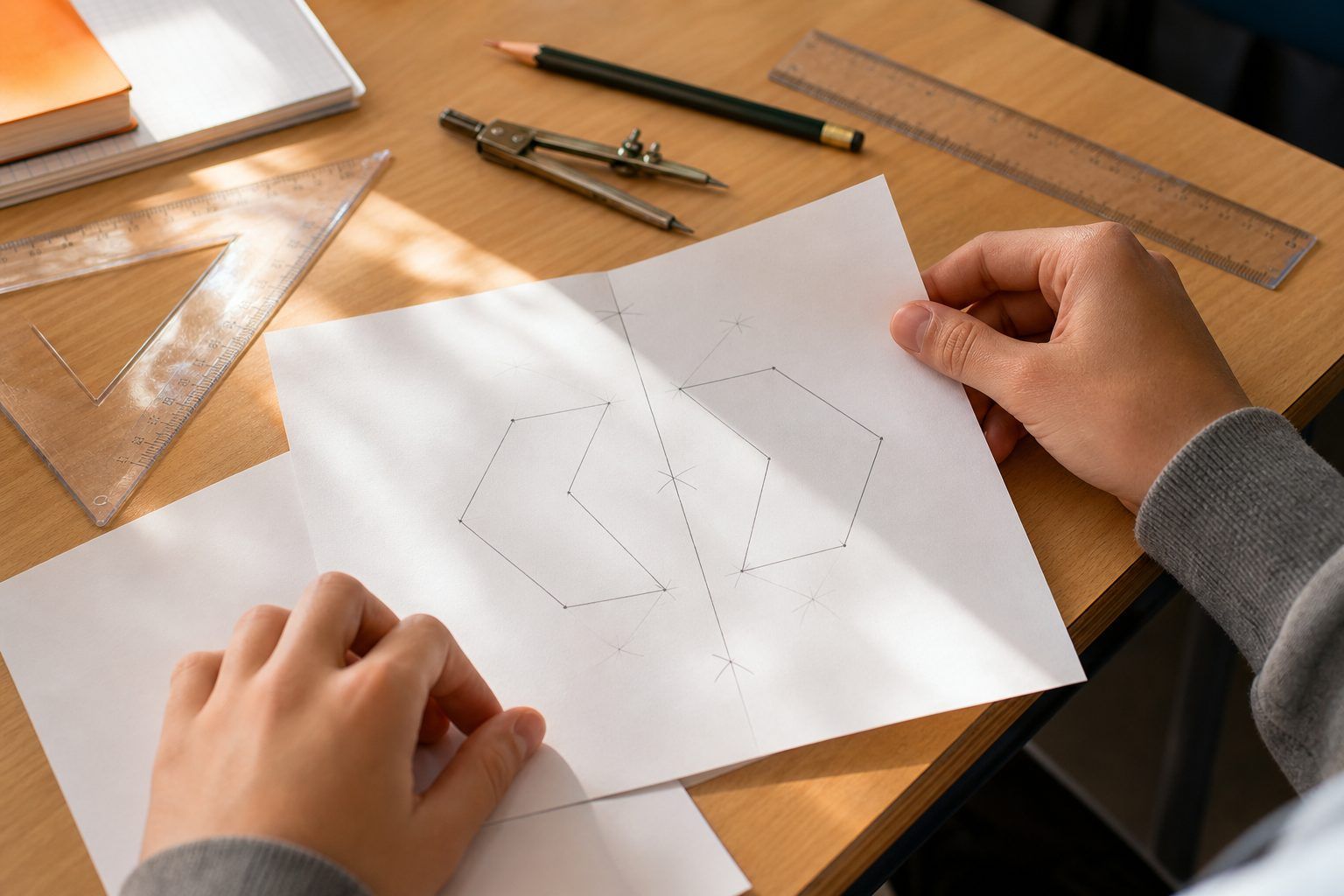 Trouver un axe de symétrie et vérifier sa construction