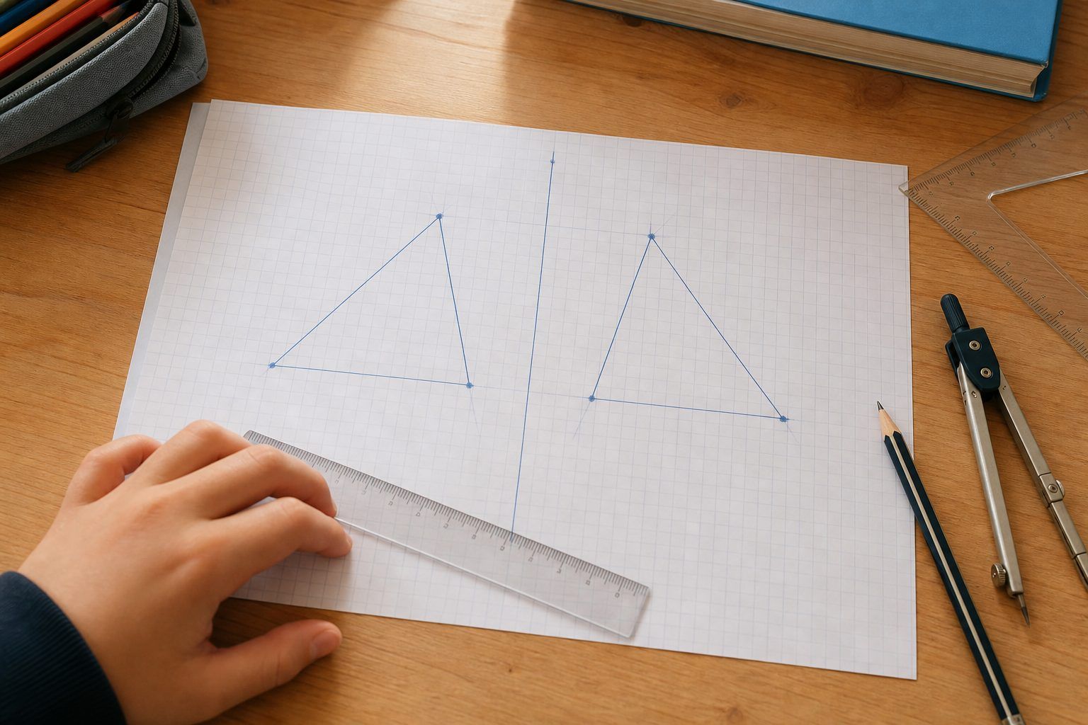 Exemple corrigé : construire le symétrique d'un triangle